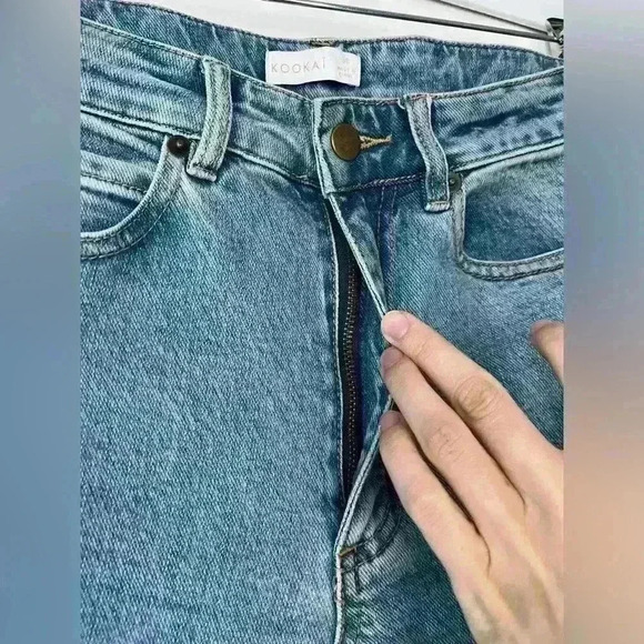 Kookai Women’s Mid Indigo  High Waist Cotton Jeans Denim 36 - Picture 4 of 14